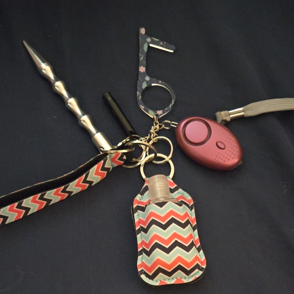 Multicolor Chevron Keychain Accessory Set